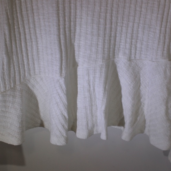 MAEVE Anthropologie Ivory Cowl Neck Peplum Thin Knit Long Sleeve Top Size M - Picture 10 of 12